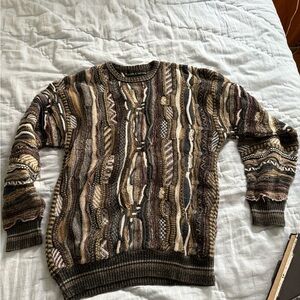 Coogi inspired vintage Croft & Barrow Men's Earth Tone Crewneck Sweater